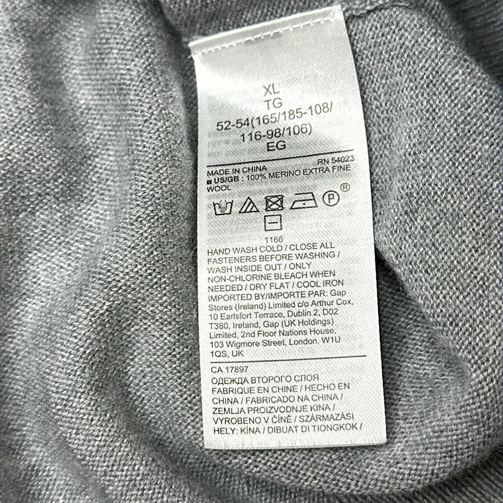 Banana Republic 100% Italian Merino‎ Wool by Baruffa Quarter Zip Sweater Size XL - Picture 9 of 13
